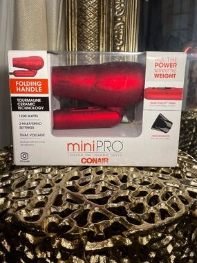 Conair Minipro Tourmaline Ceramic Styler 1200 Watts Dual Voltage - Red